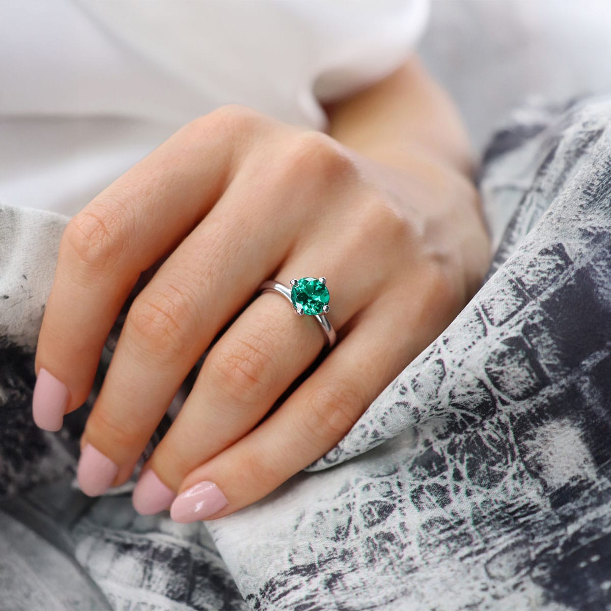 Lily Arkwright emerald rings, lab-grown emerald rings, ethical emerald engagement rings