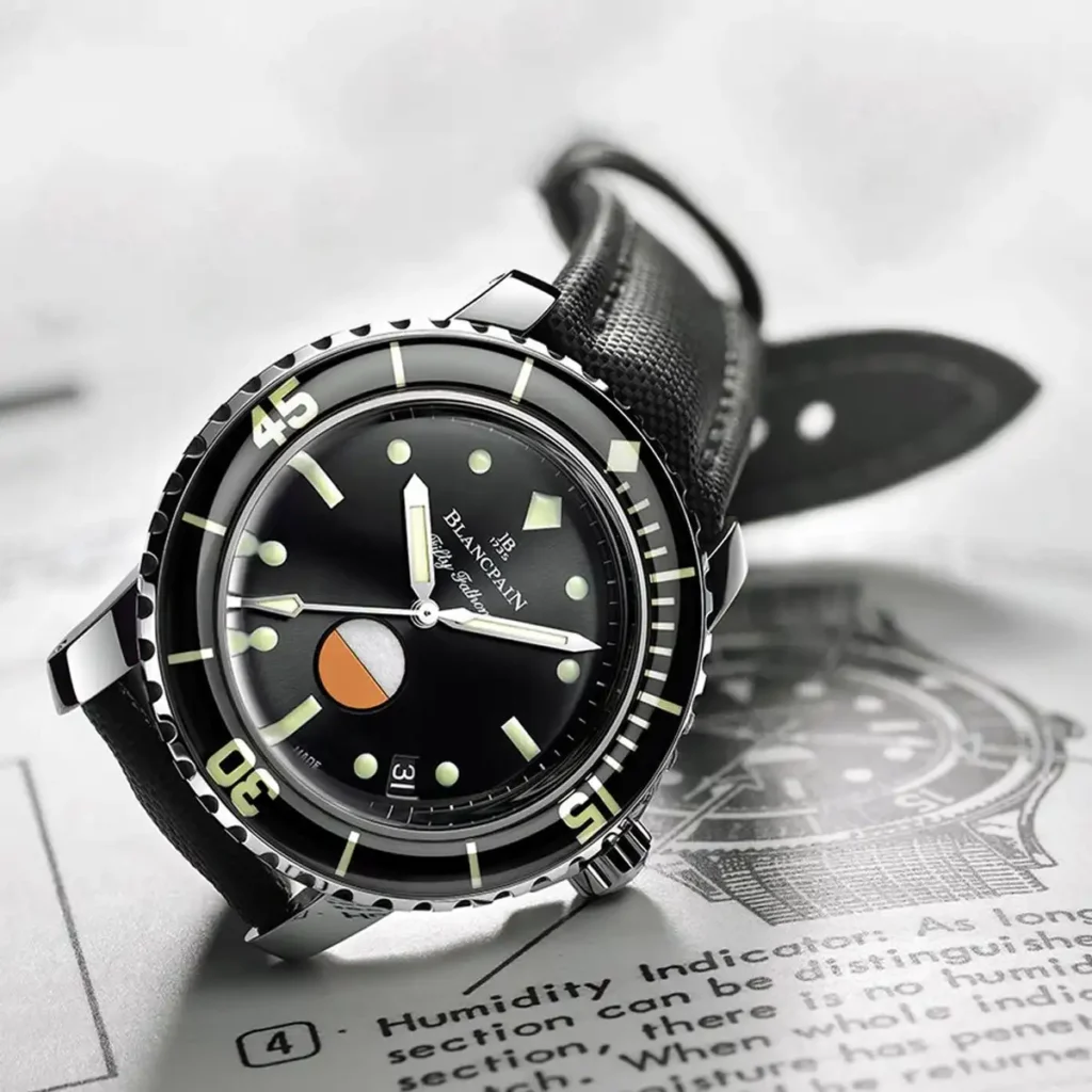 blancpain, fifty fathoms, luxury diver watch